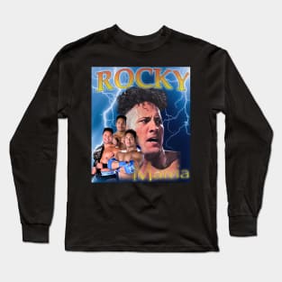 90s Bootleg Style Rocky Maivia Tribute Long Sleeve T-Shirt